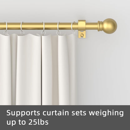 GXOACKJ Curtain Rods for windows 32-48 inch, 5/8 inch Decorative Curtain Rod Set, Matte Black Splicing Heavy Duty Metal Curtain Rod with Brackets