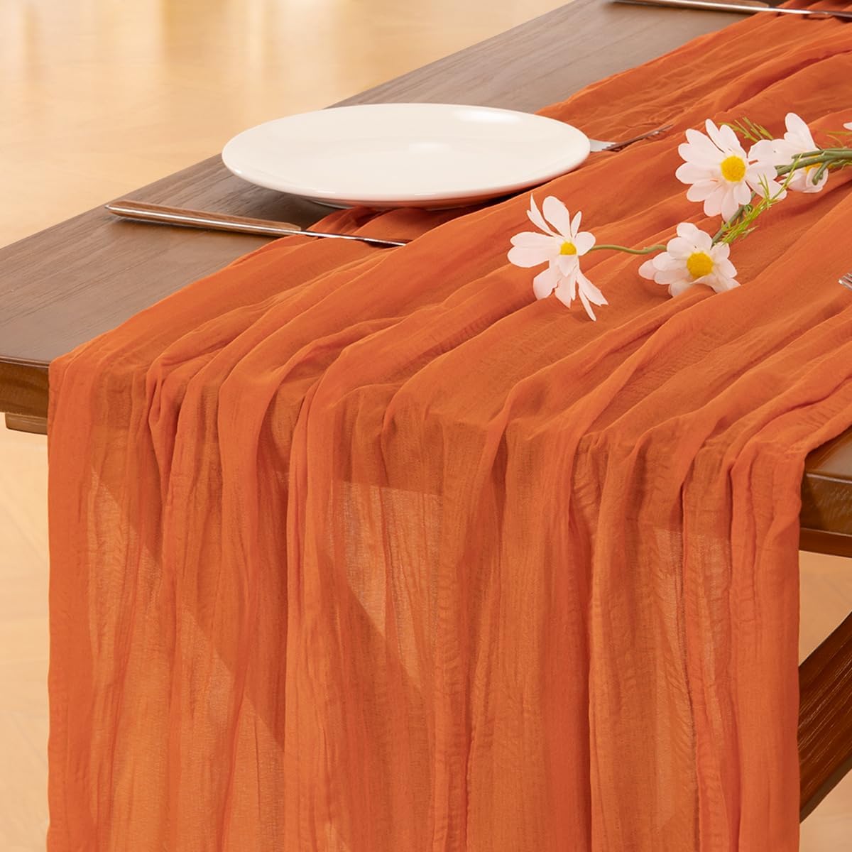 Socomi 3pcs Sage Green Cheesecloth Table Runner Summer Boho Rustic Gauze 120 inch 10FT Cheese Cloth Sheer Runner for Wedding Party Baby Shower Home Decor Holiday Decorations