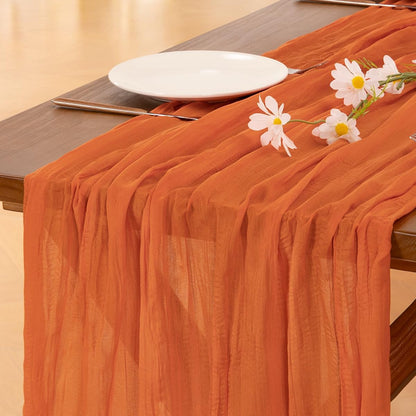 Socomi 3pcs Sage Green Cheesecloth Table Runner Summer Boho Rustic Gauze 120 inch 10FT Cheese Cloth Sheer Runner for Wedding Party Baby Shower Home Decor Holiday Decorations