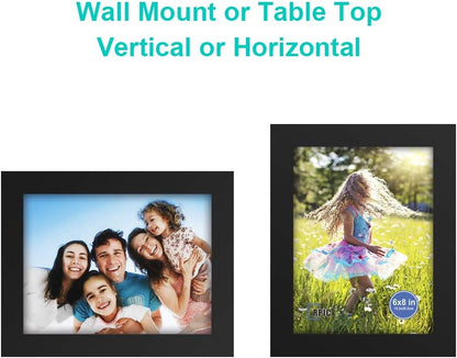 RPJC 5x7 Picture Frames Made of Solid Wood High Definition Glass for Table Top Display and Wall Mounting Photo Frame Black