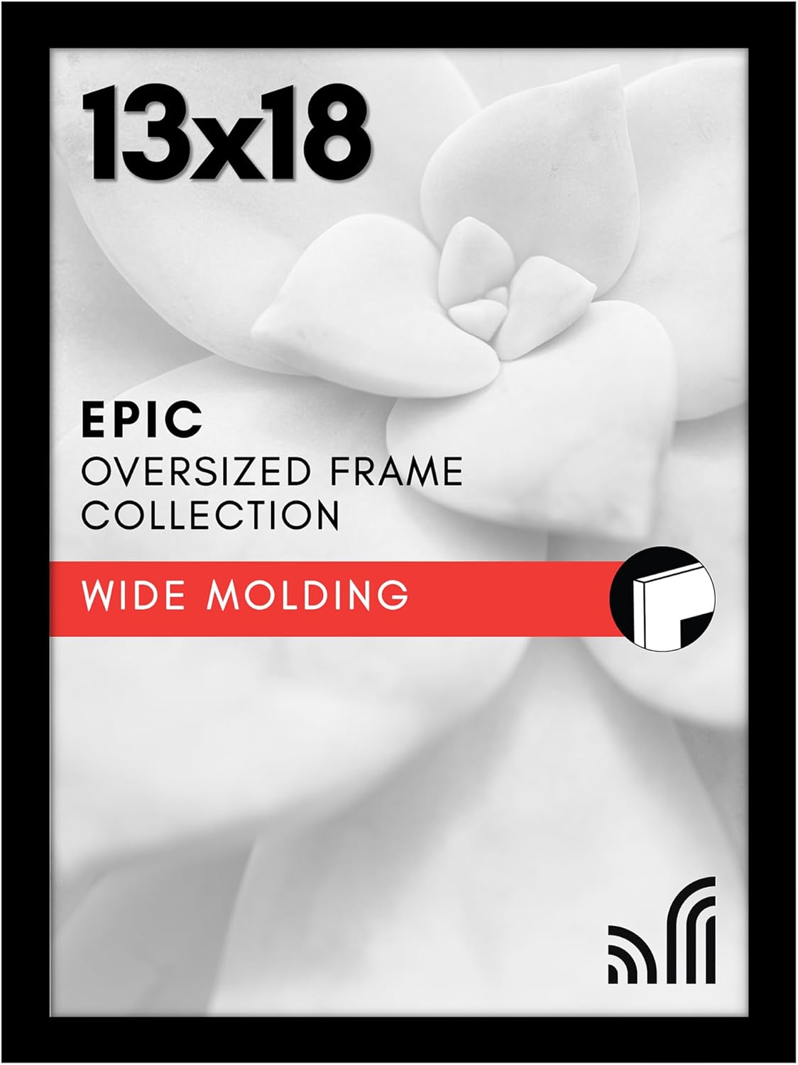 Americanflat 16x20 Picture Frame with Polished Plexiglass - Black Picture Frame - Wide Photo Frames Made of Engineered Wood for Vertical or Horizontal Wall Display - Epic Collection - Black - Colors C
