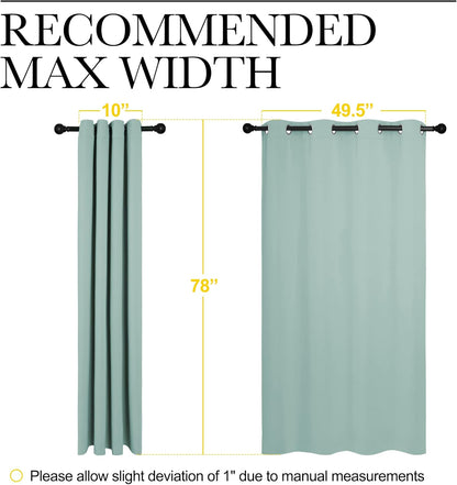 NICETOWN Halloween Pitch Black Solid Thermal Insulated Grommet Blackout Curtains/Drapes for Bedroom Window (2 Panels, 42 inches Wide by 63 inches Long, Black) - Colors A
