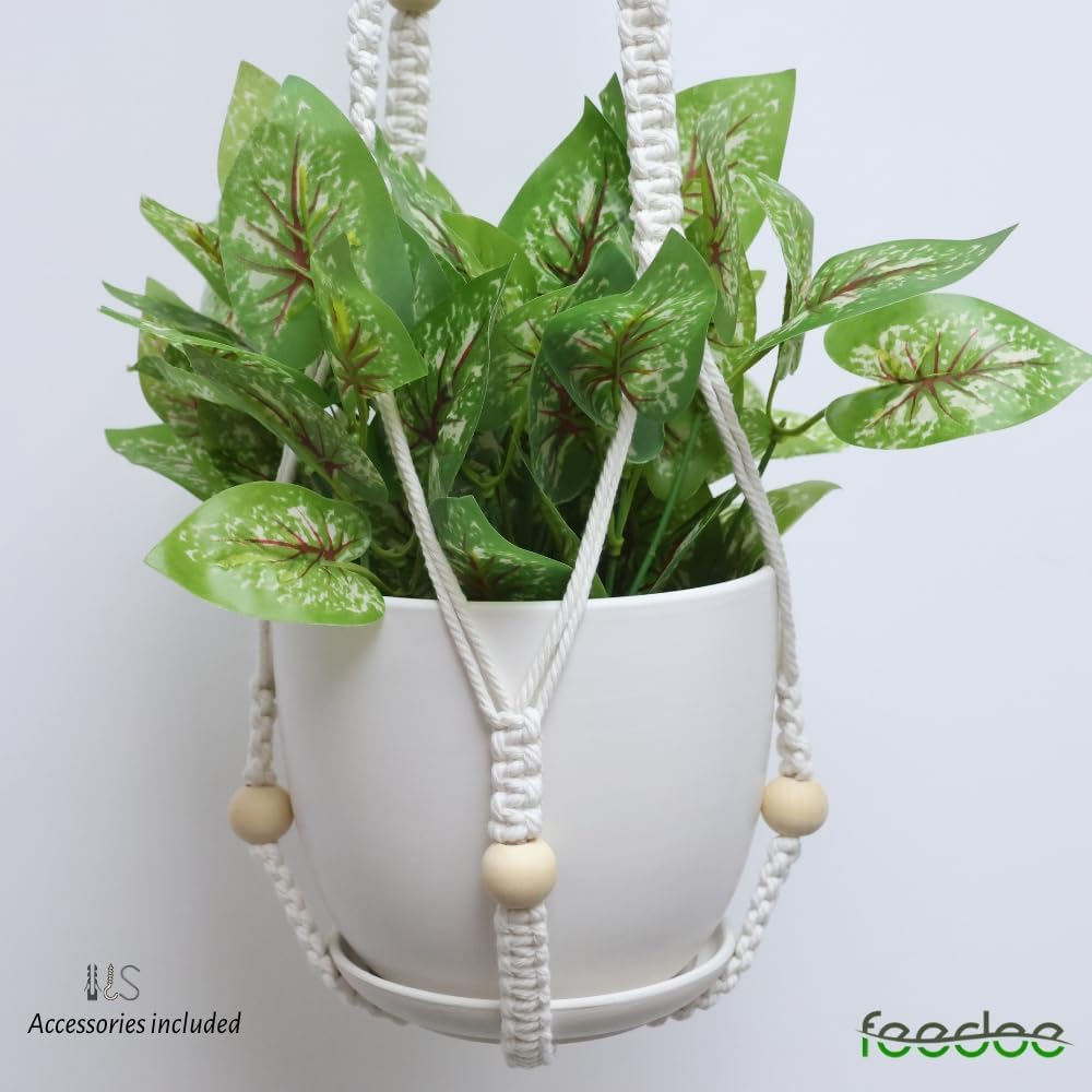 feedee Macrame Plant Hangers Indoor Macrame Hanging Planters for Indoor Plants, 6 Pack Hanging Plant Holders Indoor Hanging, Macromay Plant Hangers for Indoor Plant Hanger, Outdoor Flower Pots Holder