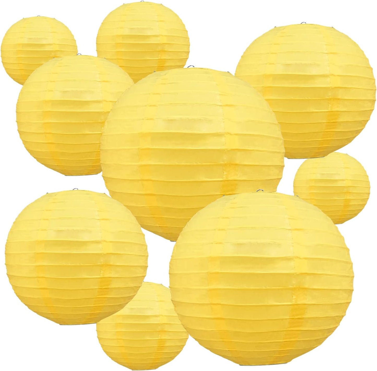 BEISHIDA 10Pcs White Paper Lanterns Decorative Chinese/Japanese Hanging Round Paper Lanterns Lamp for Birthday, Wedding, Christmas, Bridal, Home Decor, Party Decoration(Size of 4”, 6”, 8”, 10”)