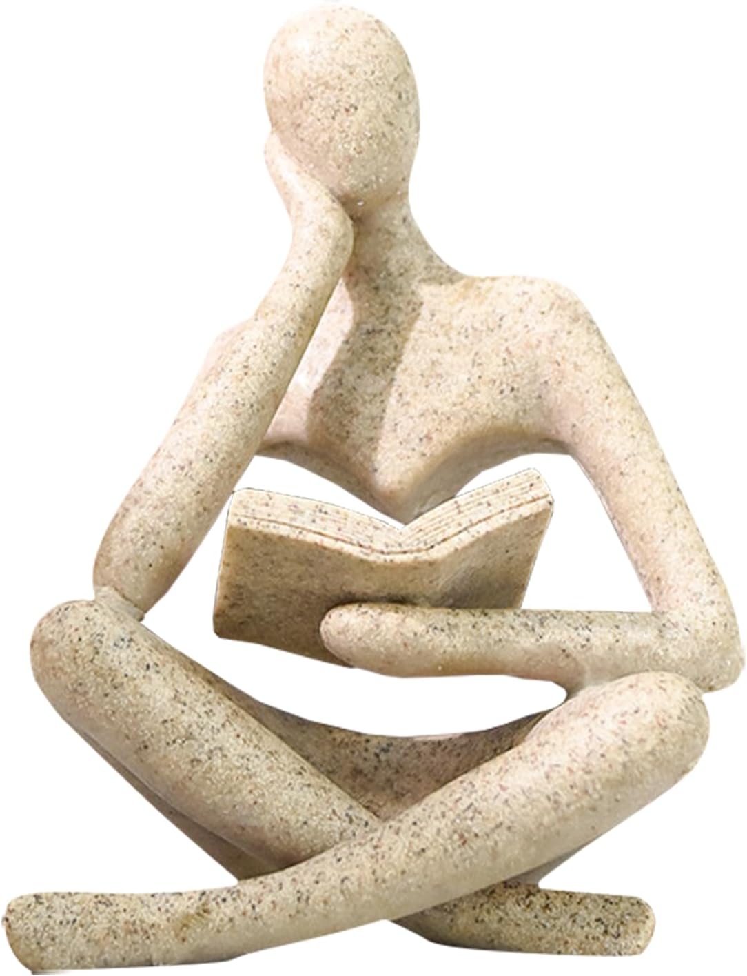 Jinkoozz Reading Women Statue, Thinker Sculptures, Abstract Art Ornament, Modern Aesthetic Figurine Decoration, Suitable for Home Living Room Bedroom Office Shelf Table Desk Bookshelf Decor