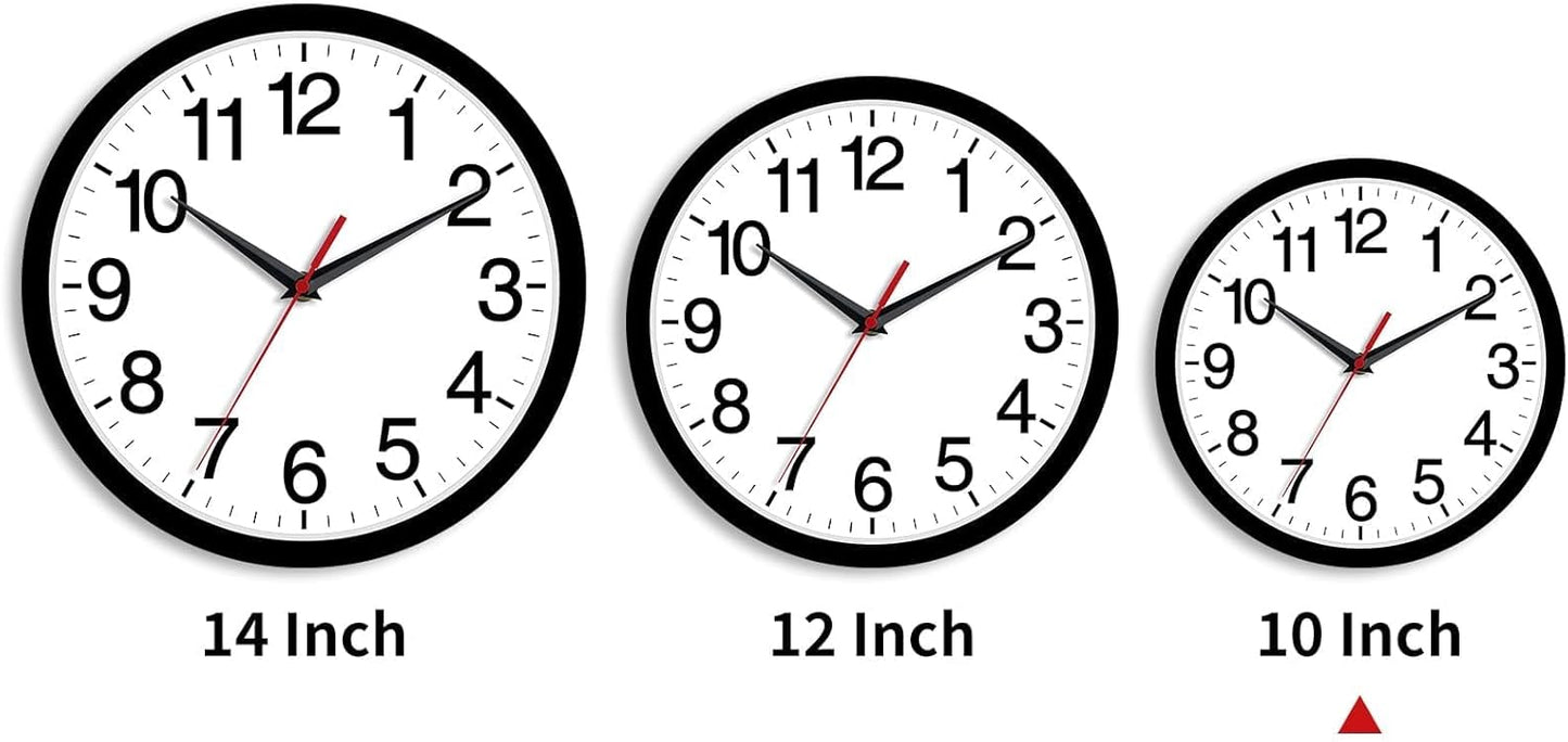 Rohioue Wall Clock Modern 8 Inch Battery Operated Silent Non Ticking Small Analog Clock for Living Room Office Home Bedroom Kitchen Bathroom(Black)