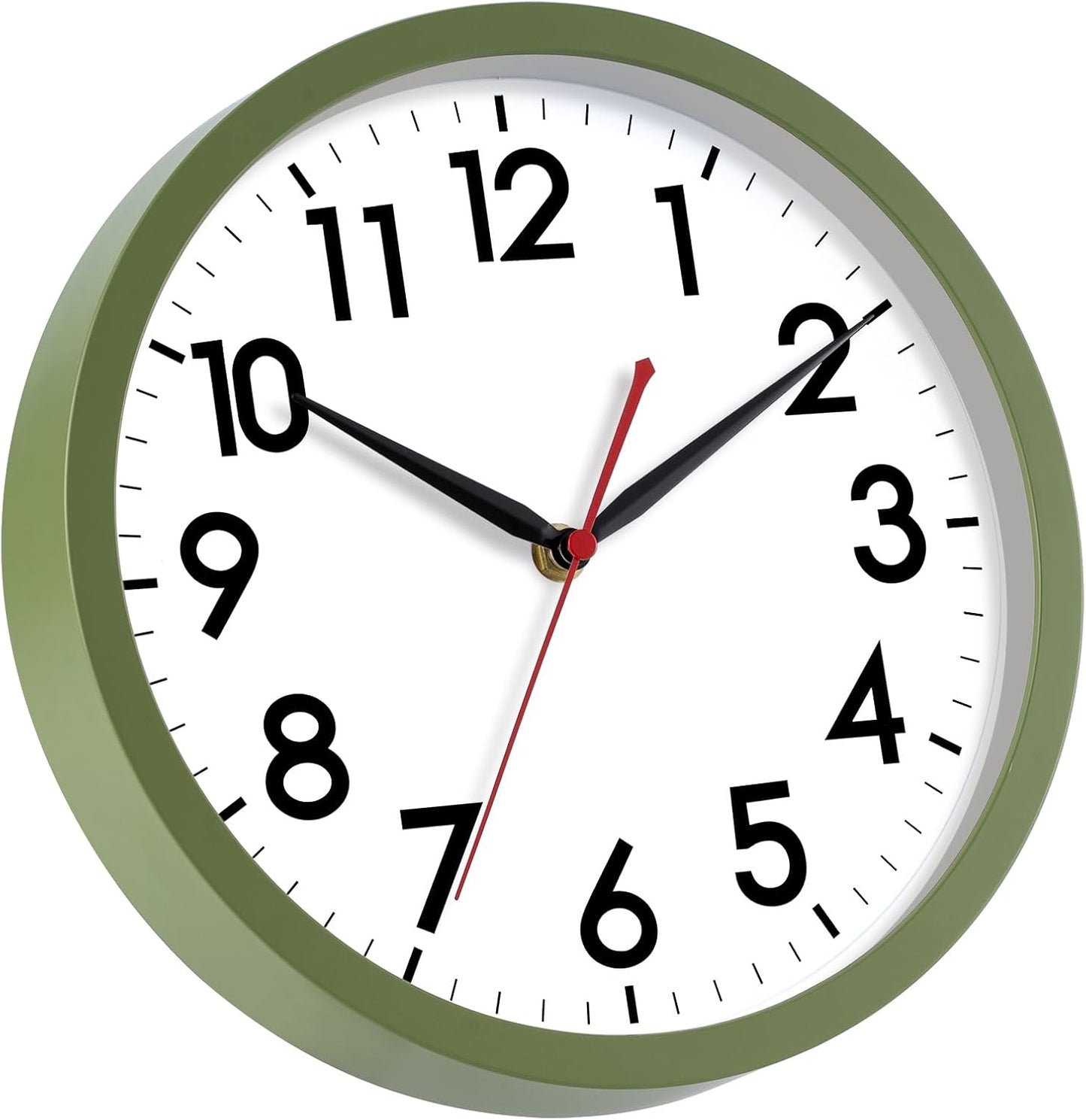 AKCISOT Wall Clock, Modern Small Wall Clocks Battery Operated 8 Inch, Silent Non-Ticking Analog Classic for Office, Home, Bathroom, Kitchen, Bedroom, School(Black)