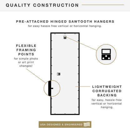 MCS Trendsetter 24x36 Poster Frame Black High-Gloss, Vertical & Horizontal Wall Hanging Large Picture Frame for Photos, Posters & Art Prints (1-Pack)