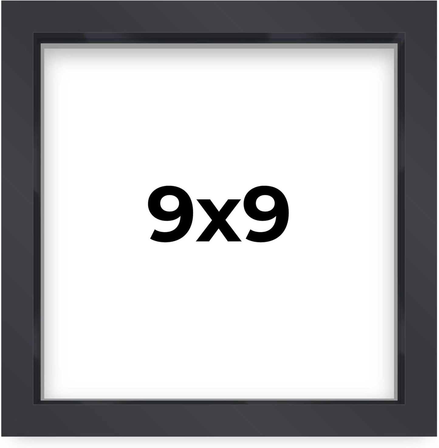 14x14 Shadow Box Black | 3/4" Depth of Usable Space | Solid Wood Pine | Includes UV Resistant Acrylic Plexiglass, Acid-Free Backing & Hanging Hardware | Made to Order in USA - Colors C