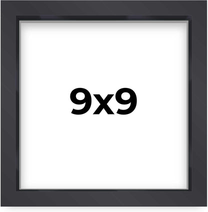 14x14 Shadow Box Black | 3/4" Depth of Usable Space | Solid Wood Pine | Includes UV Resistant Acrylic Plexiglass, Acid-Free Backing & Hanging Hardware | Made to Order in USA - Colors C