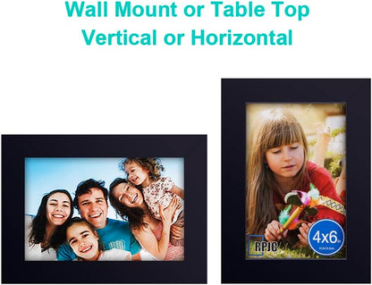 RPJC 5x7 Picture Frames Made of Solid Wood High Definition Glass for Table Top Display and Wall Mounting Photo Frame Black
