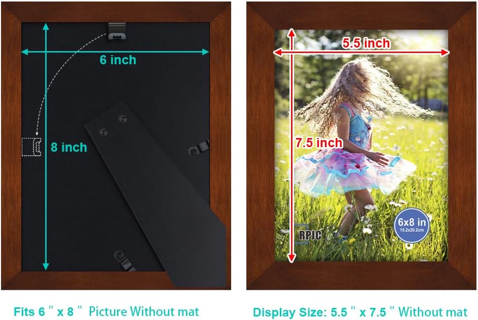 RPJC 5x7 Picture Frames Made of Solid Wood High Definition Glass for Table Top Display and Wall Mounting Photo Frame Black