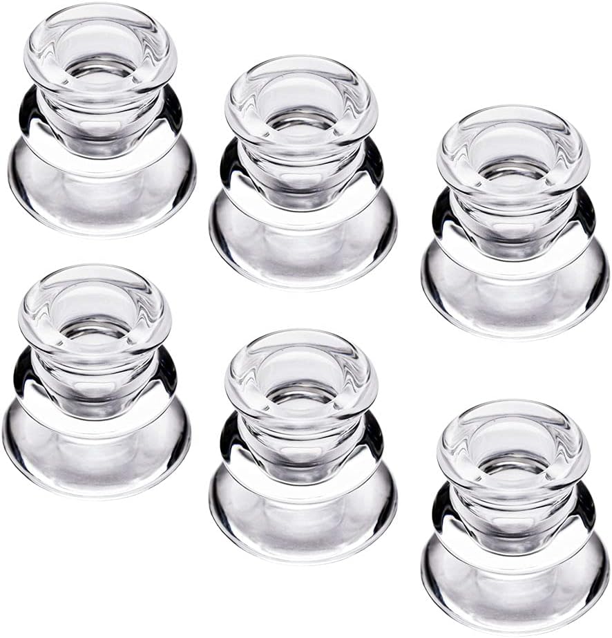 Clear Glass Candlestick Holders, Set of 2 Taper Candle Holders for Wedding, Decoration and Dinning
