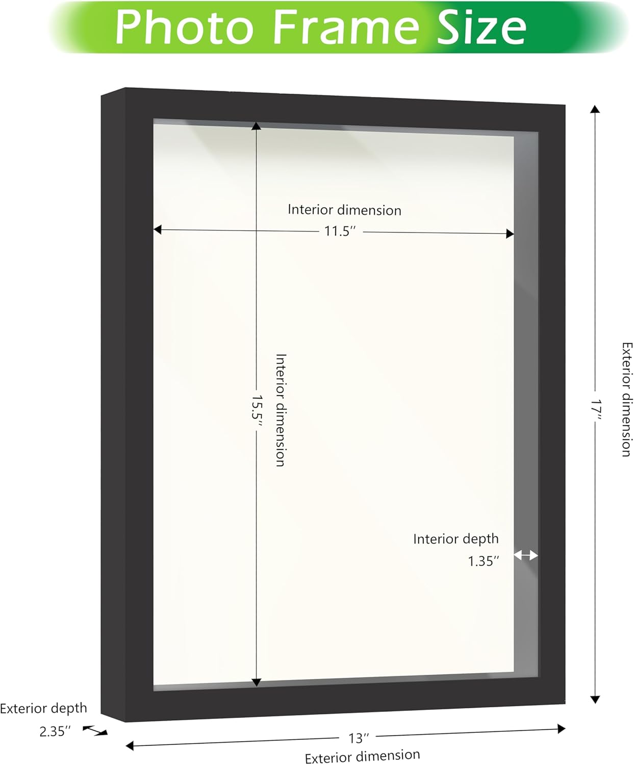 FrameWorks 11” x 14” Dark Oak Wooden Shadow Box Frame – Display Case with Soft Felt Back, Memory Box with Tempered Glass, Display Box with Elegant White Ball Push Pins, Wooden Flower Box