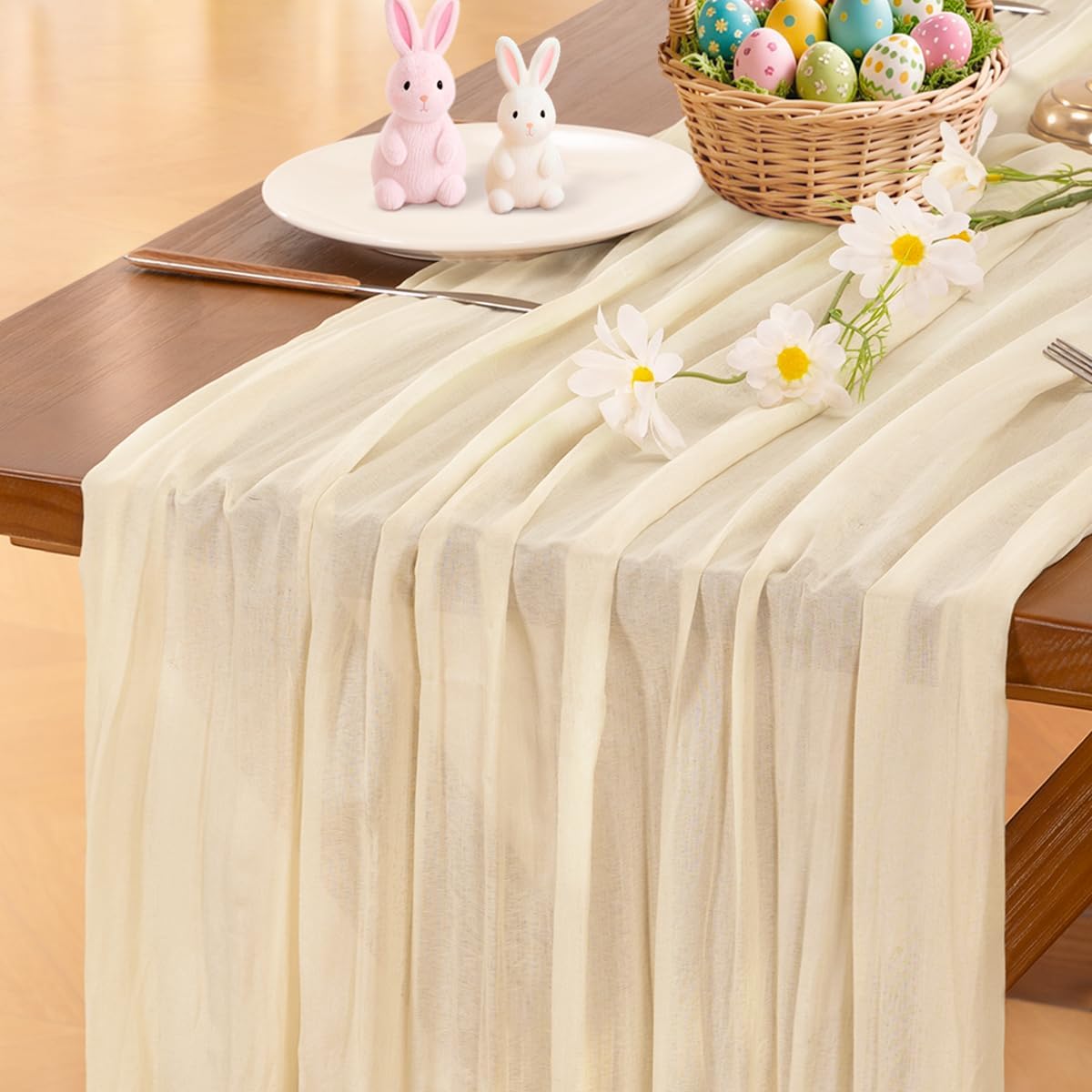 Socomi 3pcs Sage Green Cheesecloth Table Runner Summer Boho Rustic Gauze 120 inch 10FT Cheese Cloth Sheer Runner for Wedding Party Baby Shower Home Decor Holiday Decorations