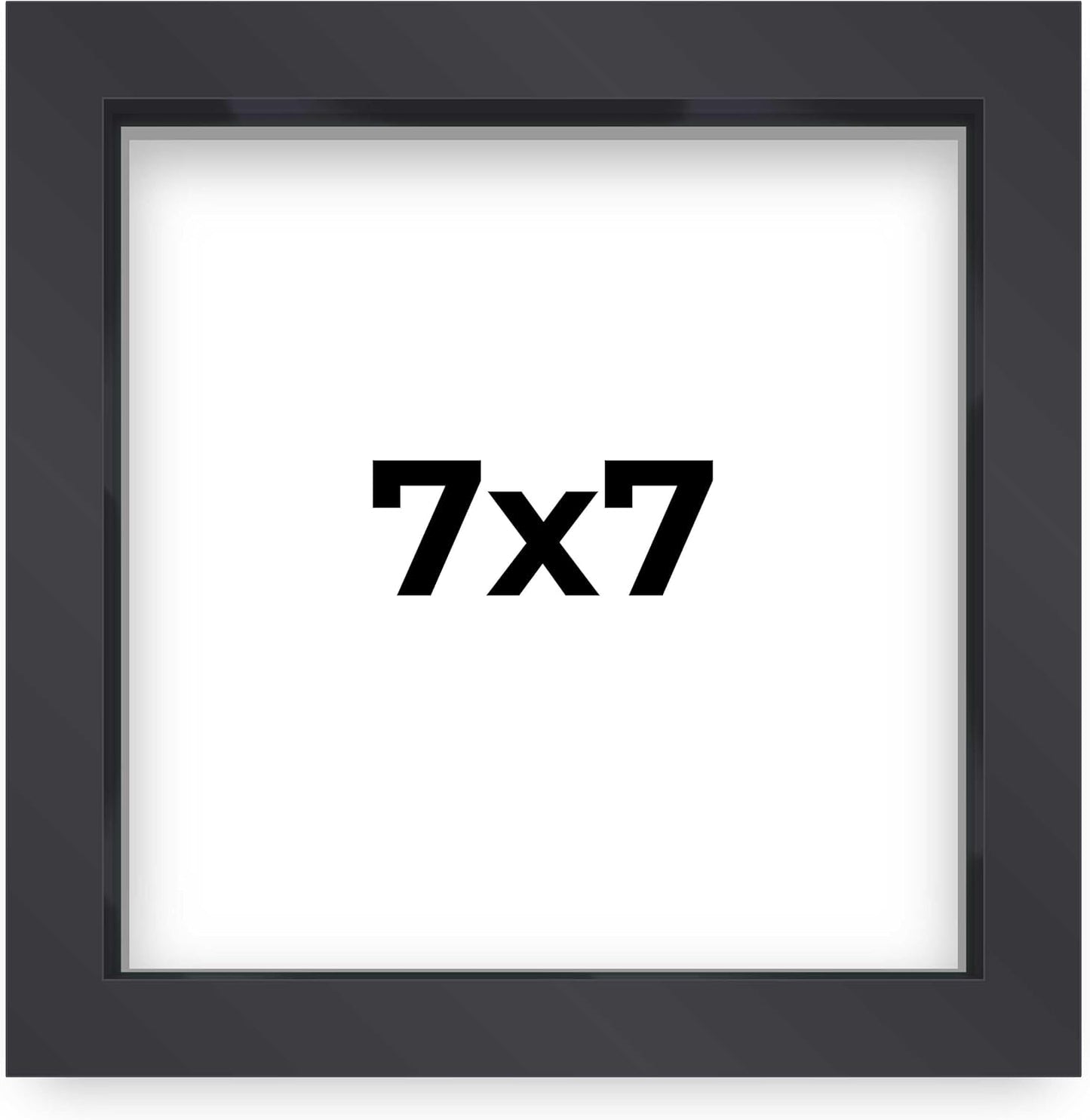 14x14 Shadow Box Black | 3/4" Depth of Usable Space | Solid Wood Pine | Includes UV Resistant Acrylic Plexiglass, Acid-Free Backing & Hanging Hardware | Made to Order in USA - Colors B