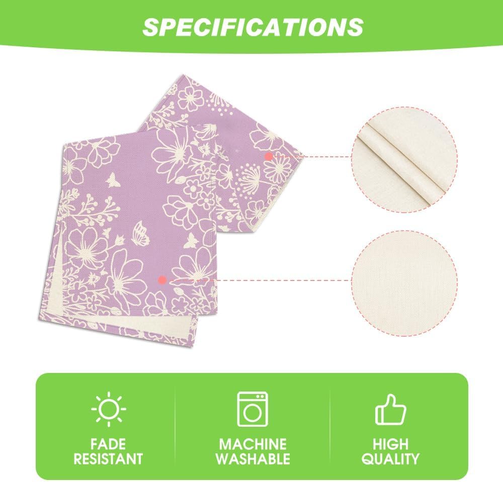Artoid Mode Pink Bloom Flowers Butterfly Spring Table Runner, Seasonal Holiday Kitchen Dining Table Decoration for Home Party Indoor 13x72 Inch