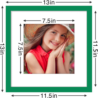 Vittanly 8x10 Picture Frames Set of 9, Shatter Resistant Plexiglass, Display 5x7 Pictures with Mat or 8x10 without Mat, Photo Frames for Wall or Tabletop, Engineered Wood, Black - Colors B