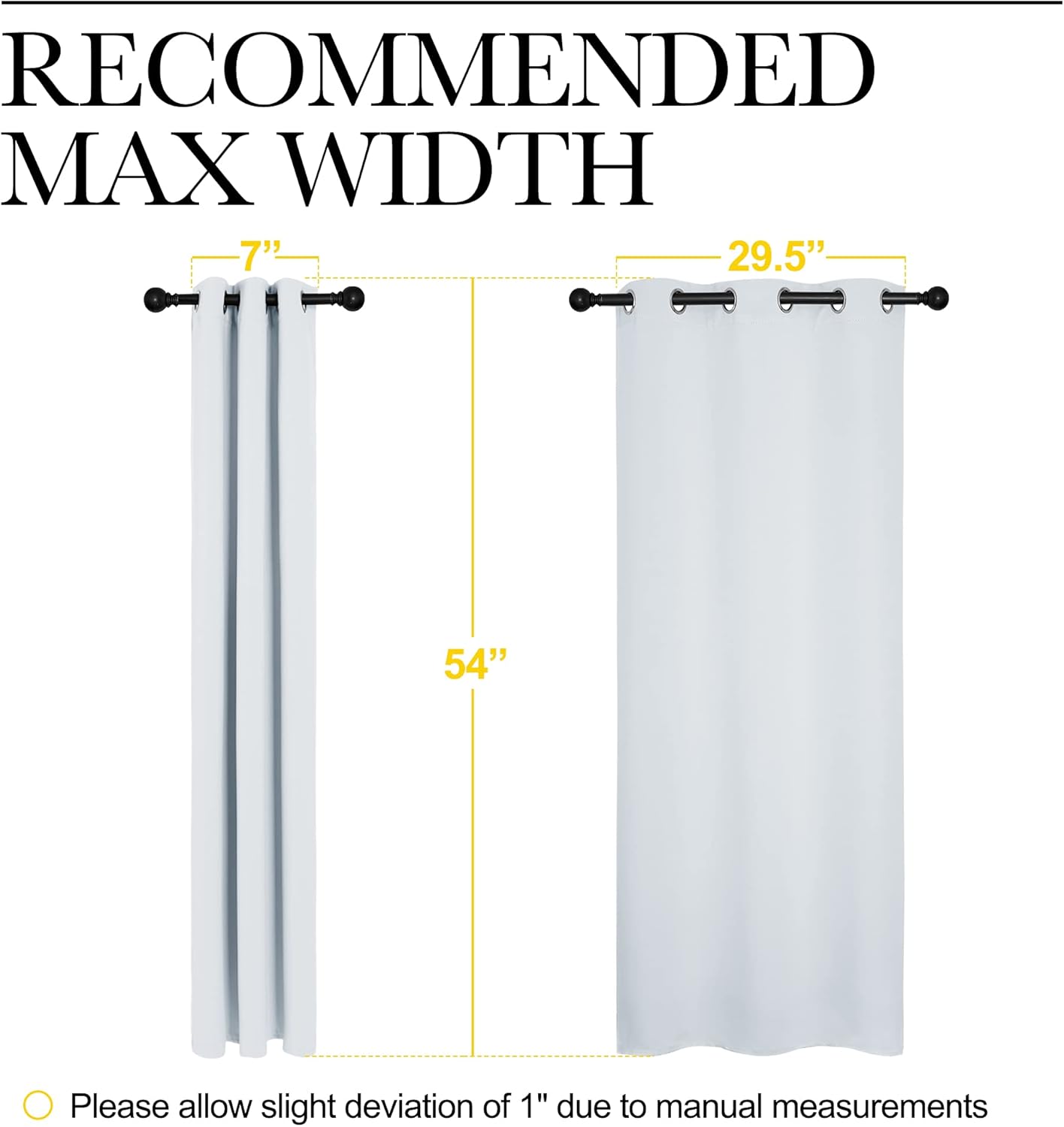 NICETOWN Halloween Pitch Black Solid Thermal Insulated Grommet Blackout Curtains/Drapes for Bedroom Window (2 Panels, 42 inches Wide by 63 inches Long, Black) - Colors A