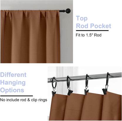 Simplebrand Ava Sage Green Blackout Curtains for Bedroom 63 Inch Length 2 Panels Set, Solid Thermal Insulated Energy Saving Rod Pocket Window Treatment Curtains Blackout Drapes, W40 x L63 Inch, Sage - Colors A
