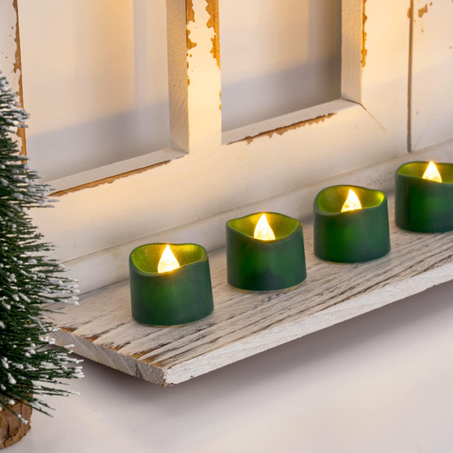 Homemory 24Pcs Flickering Flameless Candle Battery Operated, 200+Hours Fake Electric LED Tea Lights for Votive, Centerpiece Table Decorations, Wedding, Aniversary, Halloween, Christmas