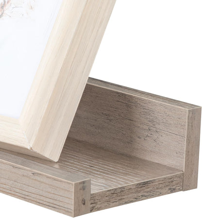 HOOBRO Floating Shelves, Wall Shelf Set of 3, 35.4 Inches Hanging Shelf with Raised Edge and Invisible Brackets, for Bathroom, Bedroom, Kitchen, Office, Living Room Decor, Rustic Brown BF90BJ01