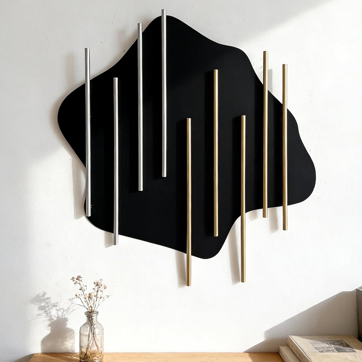 HYVAKUPPA 3D Large Metal Wall Decor Modern Aesthetic Wall Sculptures 19.7''x23.2'' Luxury Geometric Circular Decor Wall Art Artwork for Bedroom Dining Living Room Wall Decorations