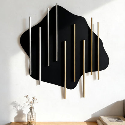 HYVAKUPPA 3D Large Metal Wall Decor Modern Aesthetic Wall Sculptures 19.7''x23.2'' Luxury Geometric Circular Decor Wall Art Artwork for Bedroom Dining Living Room Wall Decorations