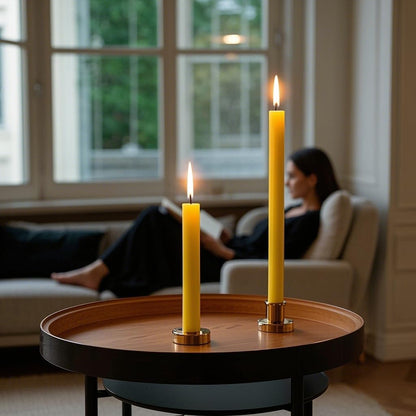 10inch Beeswax Taper Candles 12 Pack Natural Pure Beeswax Candlesticks Smokeless 10 Hour Long Burning Time Tapered Beeswax Candle Sticks Bees Wax Candle for Home Prayer