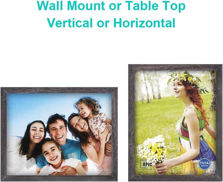 RPJC 5x7 Picture Frames Made of Solid Wood High Definition Glass for Table Top Display and Wall Mounting Photo Frame Black