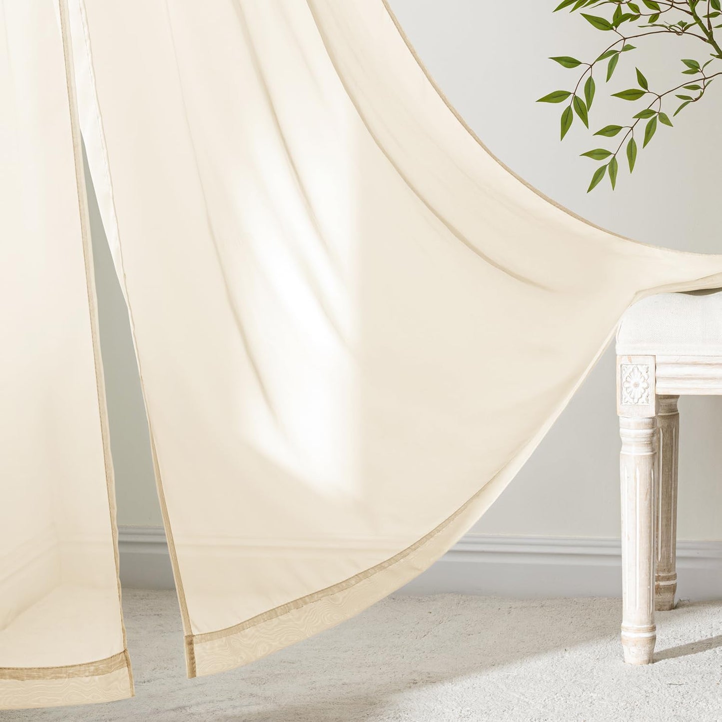 MIULEE White Sheer Curtains 84 Inches Long, 4 Panels Set, Light Filtering Rod Pocket Voile Drapes for Living Room and Bedroom, Airy Soft Fabric Window Treatments, 42 x 84 Inches