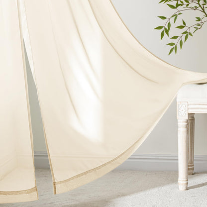 MIULEE White Sheer Curtains 84 Inches Long, 4 Panels Set, Light Filtering Rod Pocket Voile Drapes for Living Room and Bedroom, Airy Soft Fabric Window Treatments, 42 x 84 Inches