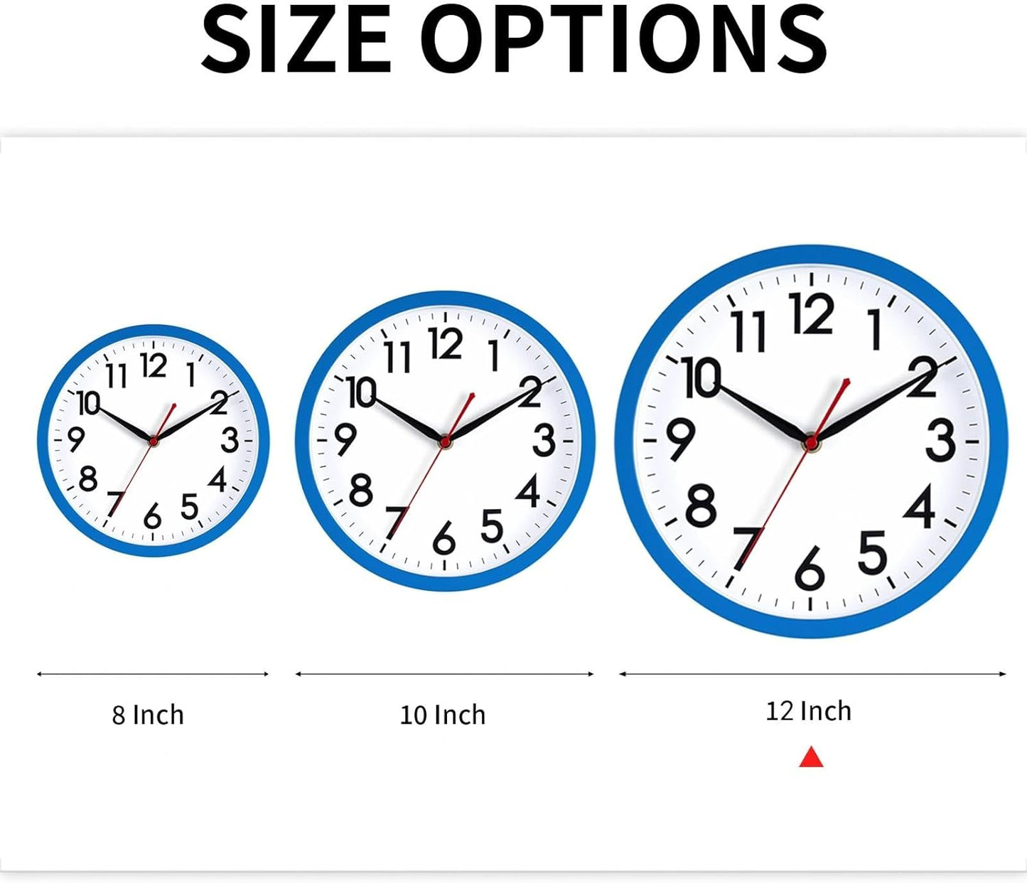 AKCISOT Wall Clock, Modern Small Wall Clocks Battery Operated 8 Inch, Silent Non-Ticking Analog Classic for Office, Home, Bathroom, Kitchen, Bedroom, School(Black)