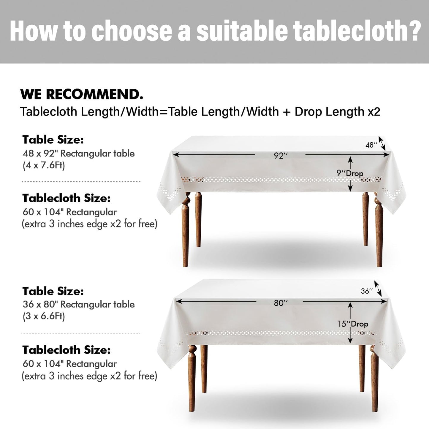 MIULEE Beige Rectangle Linen Polyester Tablecloth with Decorative Cutouts Spring Waterproof Stain Resistant & Shrink-Proof Table Cloth 52x70 inch Farmhouse Style for Dining Wedding and Outdoor