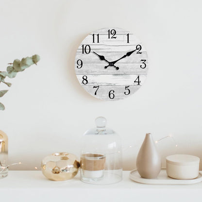 KECYET Wall Clock Battery Operated 8 Inch Silent Non Ticking Coastal Design Country Rustic Retro Decorative for Bathroom Kitchen Living Room Bedroom