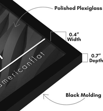 Americanflat 24x36 Poster Frame with Polished Plexiglass - Streamline Collection - Thin Border Picture Frame for Wall Display - Hanging Hardware Included - Black - Colors B