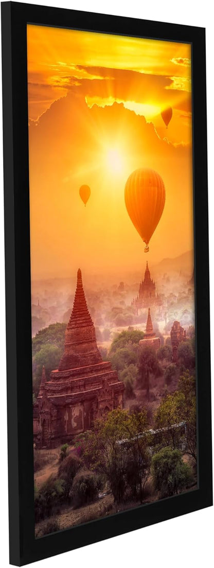 Americanflat 12x18 Poster Frame with Shatter-Resistant Glass - Signature Collection - Gallery-Style Frames Made of Engineered Wood - Photo Frame for Wall Display - Black - Colors C