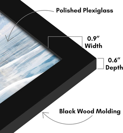 Americanflat 12x18 Poster Frame with Shatter-Resistant Glass - Signature Collection - Gallery-Style Frames Made of Engineered Wood - Photo Frame for Wall Display - Black - Colors C