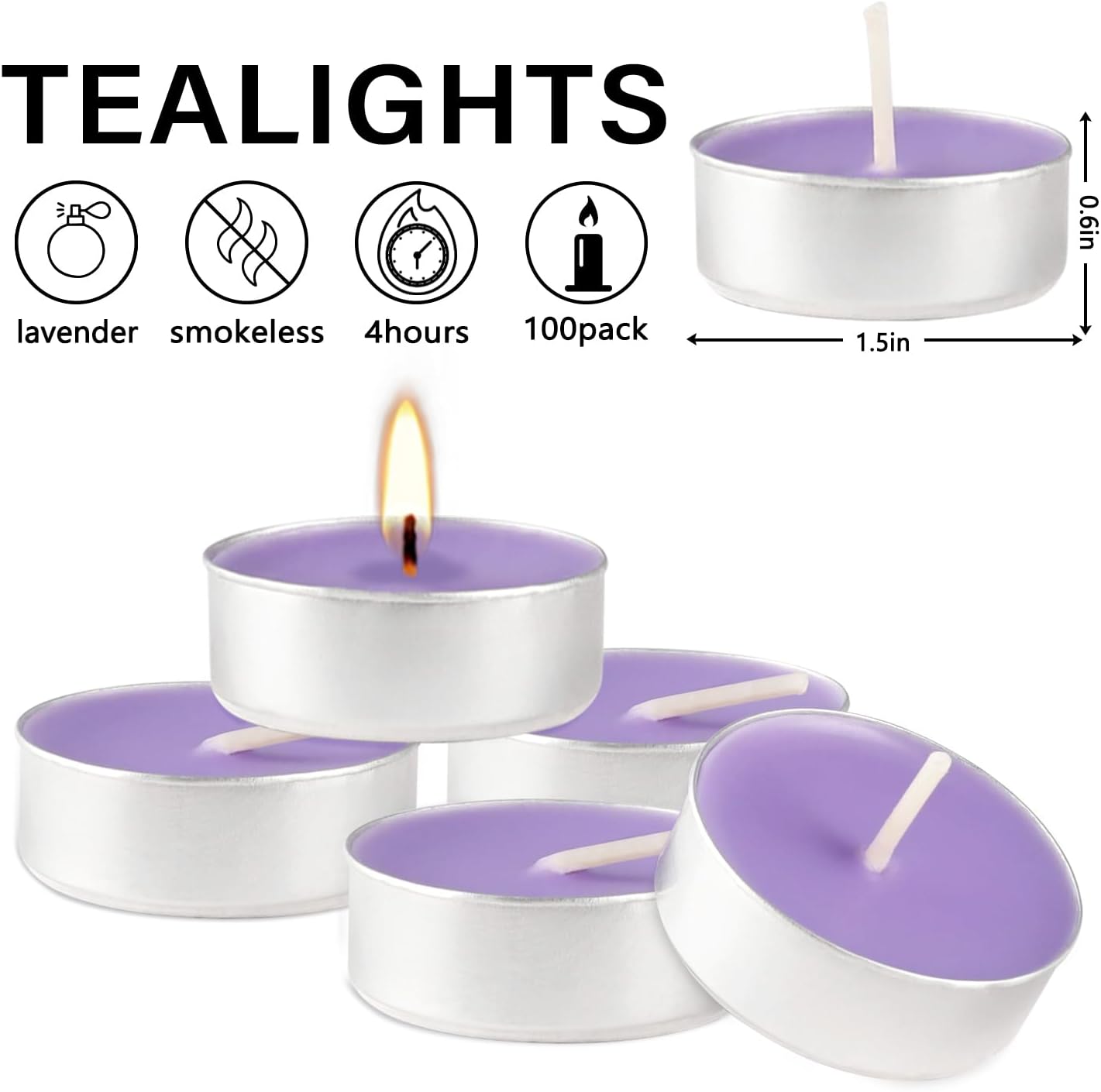 Rose Scented Candle Tealight Candles in Clear Cup, 8 Hours Consistent Smkless Clean Burning, Great for Valentine's Day Holiday, Wedding, Spa, Emergency and Home Decoration（Pink，50 Pack）