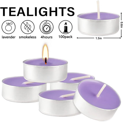Rose Scented Candle Tealight Candles in Clear Cup, 8 Hours Consistent Smkless Clean Burning, Great for Valentine's Day Holiday, Wedding, Spa, Emergency and Home Decoration（Pink，50 Pack）