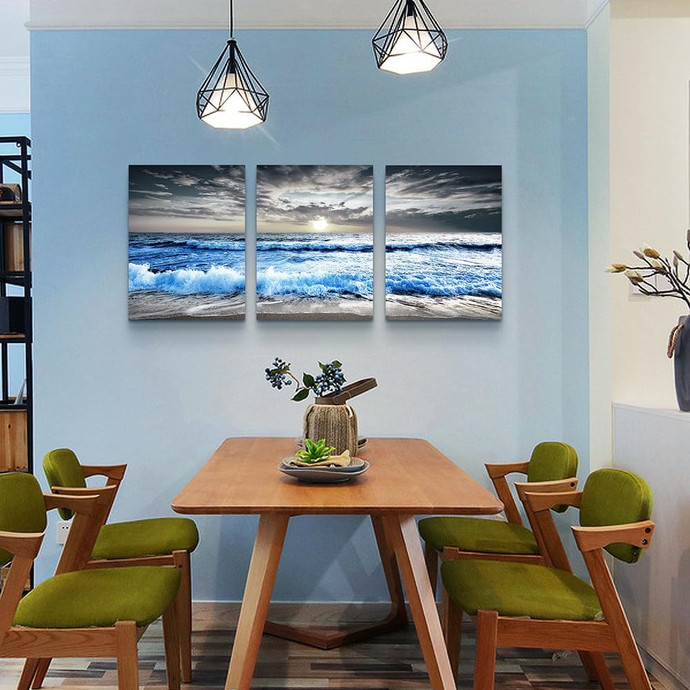 MHARTK66 Wall Art for Living Room Modern Wall Decor for Bedroom Office Decor Abstract Mountain Forest Landscapes Ink Painting 3 Piece Framed Canvas Art Prints Ready to Hang Wall Pictures Home Decor