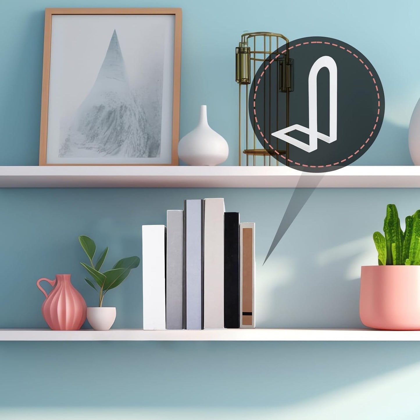Chunful 12 Pcs Modern Metal Book Ends for Shelves Decorative Small Bookends Book Shelf Organizer Minimalist Design Stopper to Hold Books for Home Office (Gold,5.5 * 3.75 * 2.25inch)
