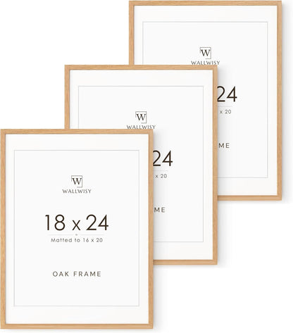 5x7 Picture Frame, Solid Oak Wood 5 x 7 Photo Frame with Mat to 4x6, 7x5 Picture Frames for Wall and Tabletop Display, (Walnut Set of 1)