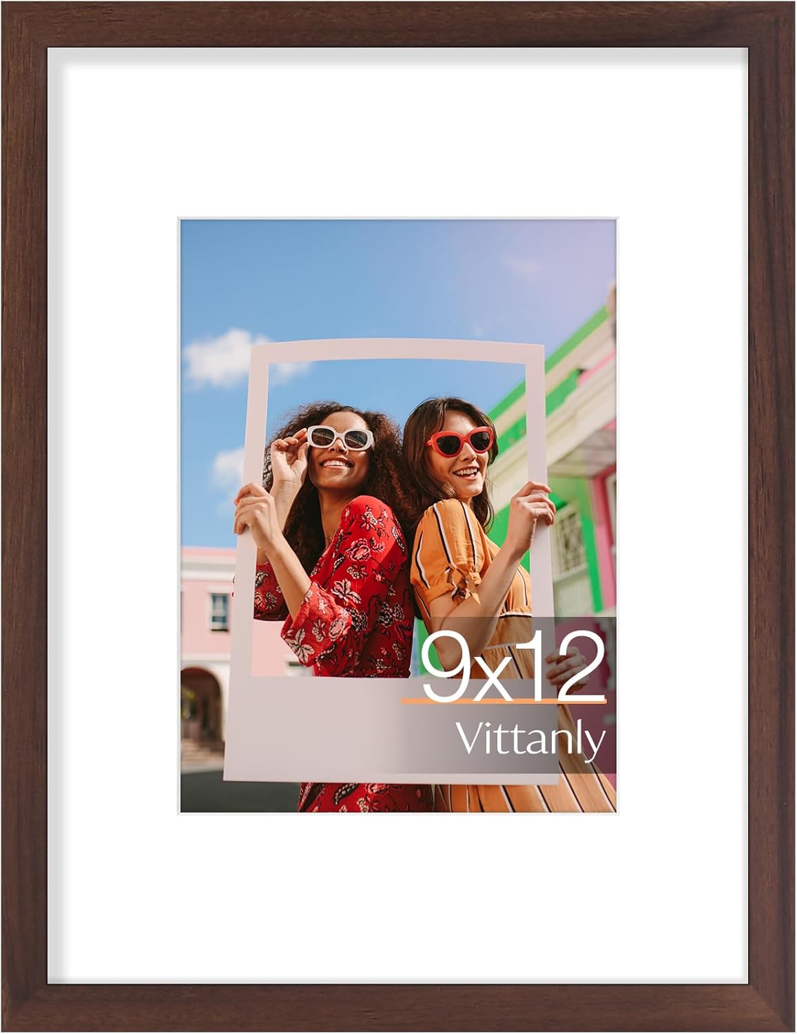 Vittanly 11x14 Picture Frame, Display Pictures 8x10 with Mat or 11x14 without Mat, Photo Frame for Wall Mounting, Black, 1 Pack - Colors B