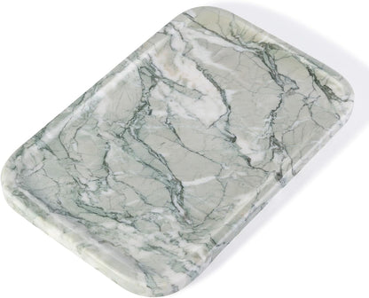Marble Vanity Tray for Dresser Organizer, Travertine Bathroom Tray Countertop, Beige Decorative Serving Trays, Kitchen Sink Storage, Jewelry & Perfume Holder(Travertino Romano)