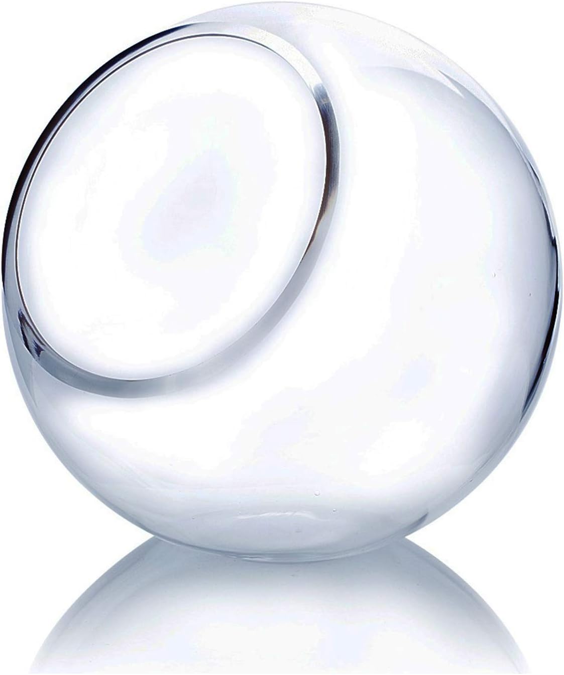 WGVI Clear Slant Cut Bowl Glass Vase, Glass Terrarium, Candy Dish, Glassware, Slant Open: 7". Height: 6" x 2.7". Base: 4" (1 Piece)