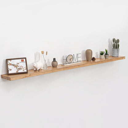 Floating Shelves 36 Inches Long - 8 Inch Deep Rustic Premium Solid Pine Wood for Storage - Farmhouse Wall Mounted for Living Room - Heavy-Duty Metal Bracket - 36" W x 8" D - Set of 2 - White Color