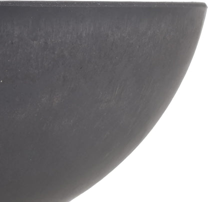 PSW Pot Collection M30DC 12-inch Plastic/Stone/Wood Composite Low Bowl Planter – No Drainage Hole (Drillable), Shallow Indoor/Outer Pot for Succulents, Bonsai, Fairy Gardens, Herbs, Dark Charcoal