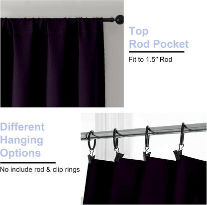 Simplebrand Ava Sage Green Blackout Curtains for Bedroom 63 Inch Length 2 Panels Set, Solid Thermal Insulated Energy Saving Rod Pocket Window Treatment Curtains Blackout Drapes, W40 x L63 Inch, Sage - Colors B