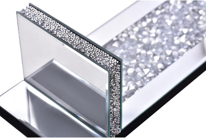 Aeveco Crystal Crush Diamond Mirrored Candle Sconces, Silver Wall Candle Holder Set of 2, Wall Decorations for Living Room，Dining Room (Rectangle Stripe (Style 4))